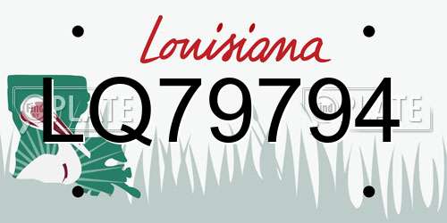 LQ79794 Louisiana License Plate