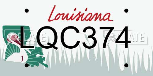 LQC374 Louisiana License Plate