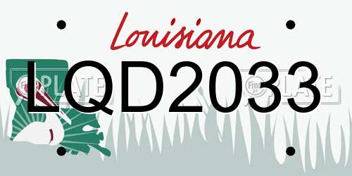 LQD2033 Louisiana License Plate