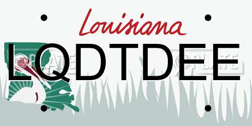 LQDTDEE Louisiana License Plate