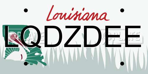 LQDZDEE Louisiana License Plate