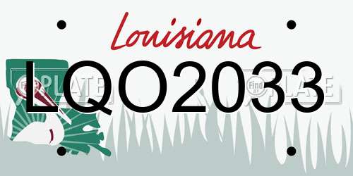 LQO2033 Louisiana License Plate