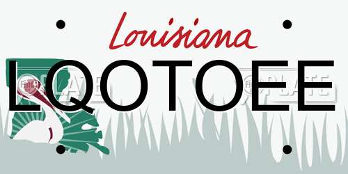 LQOTOEE Louisiana License Plate