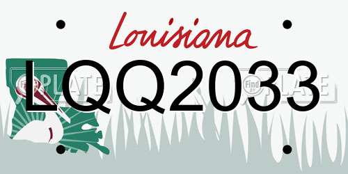 LQQ2033 Louisiana License Plate