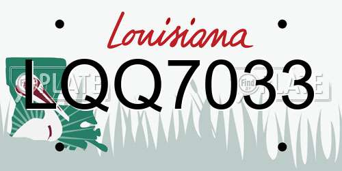 LQQ7033 Louisiana License Plate