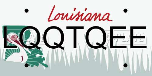LQQTQEE Louisiana License Plate