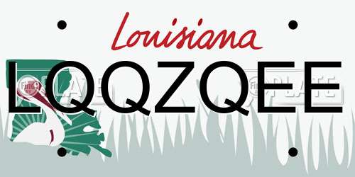 LQQZQEE Louisiana License Plate