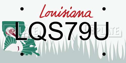 LQS79U Louisiana License Plate