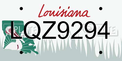 LQZ9294 Louisiana License Plate