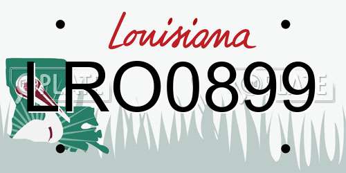 LRO0899 Louisiana License Plate