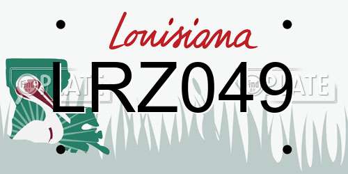 LRZ049 Louisiana License Plate