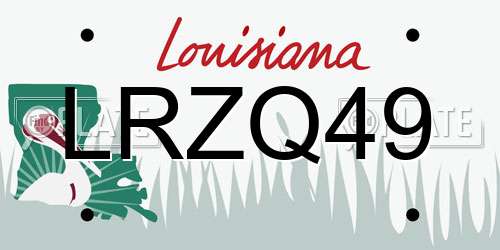 LRZQ49 Louisiana License Plate