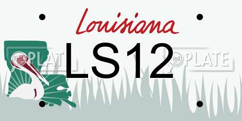 LS12 Louisiana License Plate