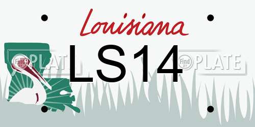 LS14 Louisiana License Plate