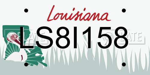 LS8I158 Louisiana License Plate