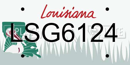 LSG6124 Louisiana License Plate