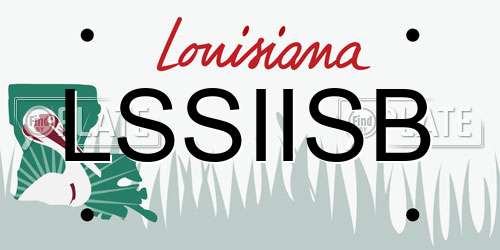 LSSIISB Louisiana License Plate