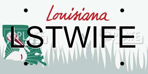 LSTWIFE Louisiana License Plate