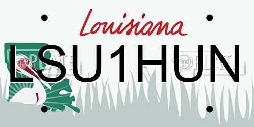 LSU1HUN Louisiana License Plate
