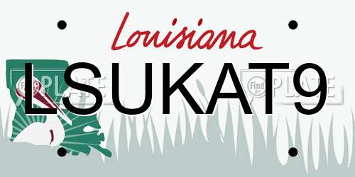 LSUKAT9 Louisiana License Plate