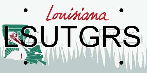 LSUTGRS Louisiana License Plate