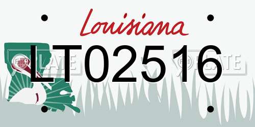 LT02516 Louisiana License Plate