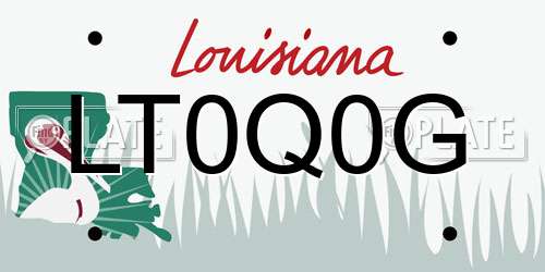 LT0Q0G Louisiana License Plate