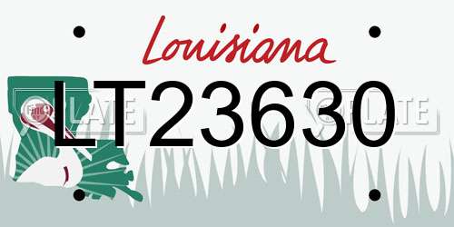 LT23630 Louisiana License Plate