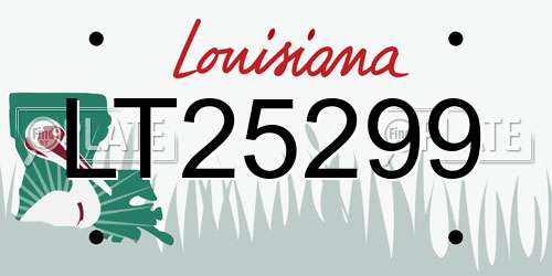 LT25299 Louisiana License Plate
