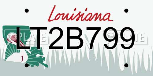 LT2B799 Louisiana License Plate