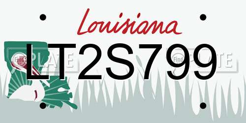 LT2S799 Louisiana License Plate