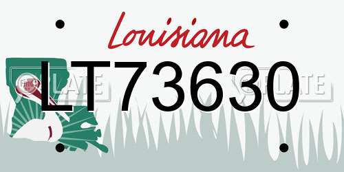 LT73630 Louisiana License Plate