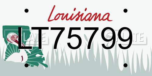 LT75799 Louisiana License Plate