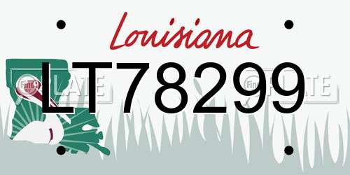 LT78299 Louisiana License Plate