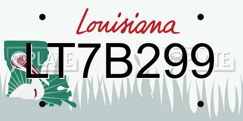LT7B299 Louisiana License Plate