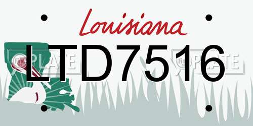 LTD7516 Louisiana License Plate