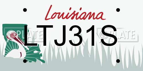 LTJ31S Louisiana License Plate