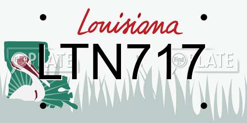 LTN717 Louisiana License Plate