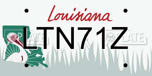 LTN71Z Louisiana License Plate