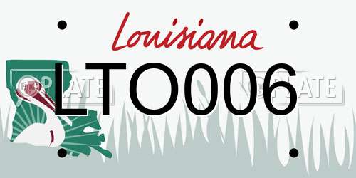 LTO006 Louisiana License Plate