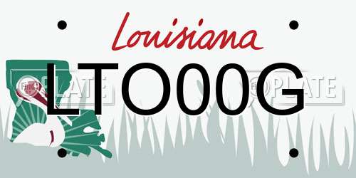 LTO00G Louisiana License Plate
