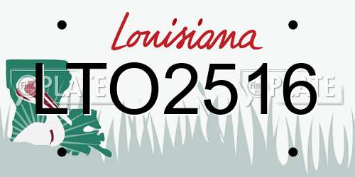 LTO2516 Louisiana License Plate