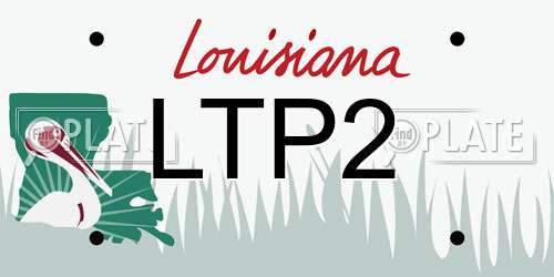 LTP2 Louisiana License Plate