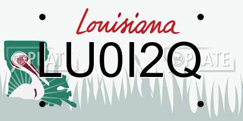 LU0I2Q Louisiana License Plate