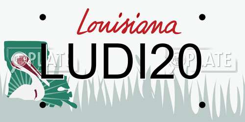 LUDI20 Louisiana License Plate
