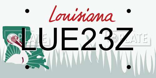 LUE23Z Louisiana License Plate