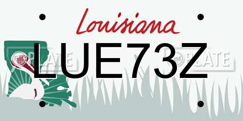 LUE73Z Louisiana License Plate