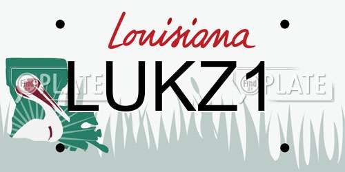 LUKZ1 Louisiana License Plate