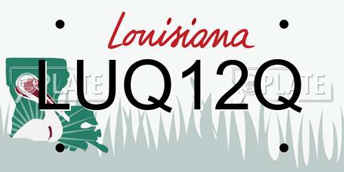 LUQ12Q Louisiana License Plate
