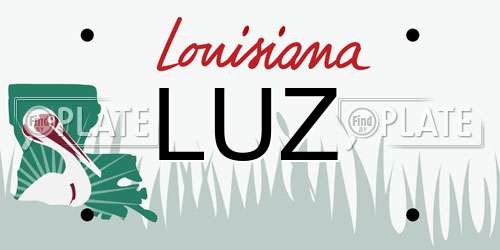 LUZ Louisiana License Plate